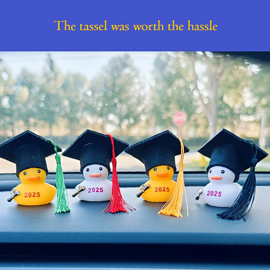 Car Ornament, Car Dashboard Decor, DIY FUN, 12 Sets Of 2025 Graduation Duck Gift (Random Color Of Tassel), Graduation Hat, Graduation Certification Pendant, Best Graduation Party Gift, Party Favor, Car Decors